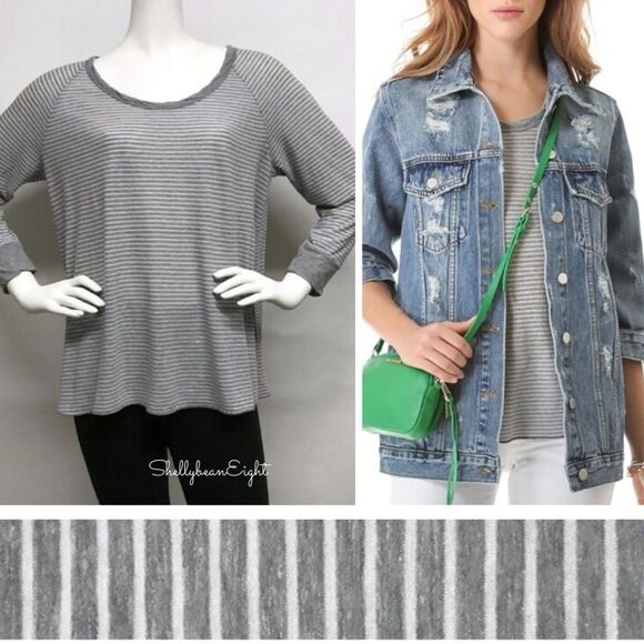 JAMES PERSE Raglan STRIPED T Shirt Top L 3 Chest42 - Picture 1 of 8